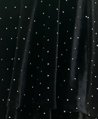 CRYSTAL DOLLS Womens Black Zippered Rhinestone Tiered Unlined Flutter Sleeve Boat Neck Short Cocktail Fit + Flare Dress