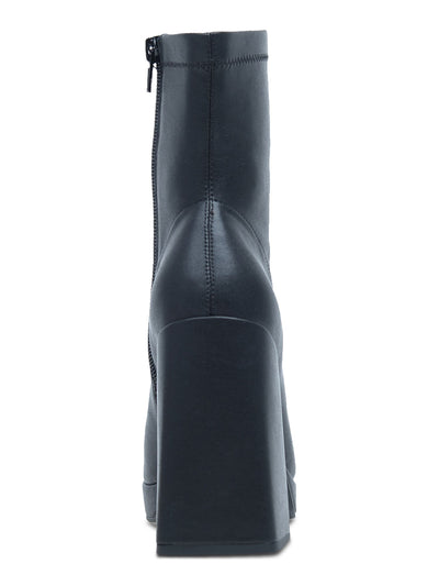 WILD PAIR Womens Black Padded Beautee Square Toe Flare Zip-Up Heeled Boots 11 M