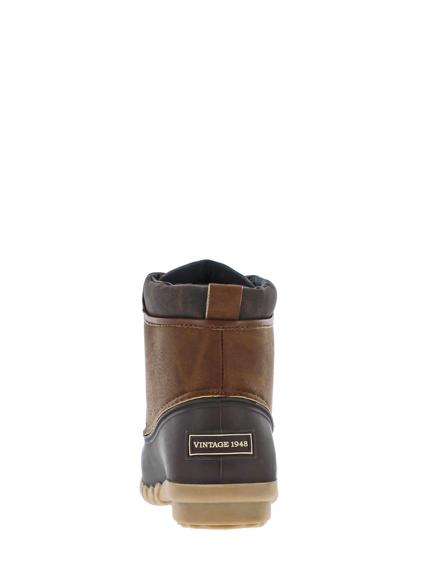 WEATHERPROOF VINTAGE Womens Brown Mixed Media Padded Water Resistant Aidan Round Toe Block Heel Lace-Up Duck Boots 10 M