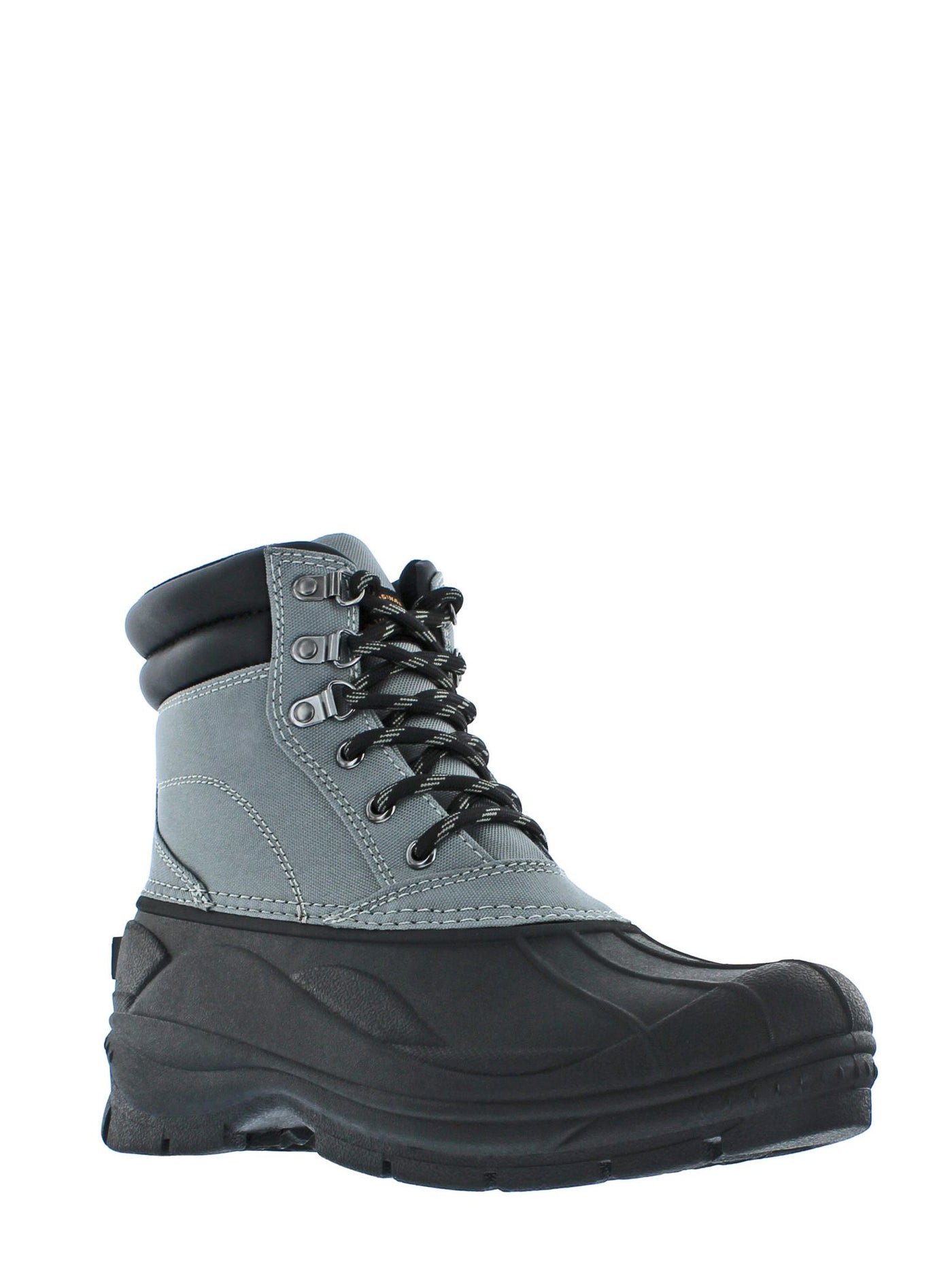 WEATHERPROOF VINTAGE Mens Gray Mixed Media Removable Insole Waterproof Round Toe Platform Lace-Up Duck Boots 10 M