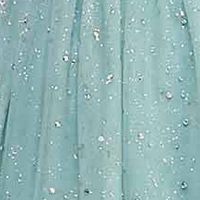 SAY YES TO THE PROM Womens Green Rhinestone Ruffled Soft Cup Zippered Lined Caged Gl Spaghetti Strap Sweetheart Neckline Full-Length Formal Fit + Flare Dress