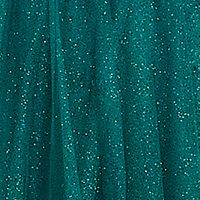 SAY YES TO THE PROM Womens Green Ruffled Zippered Sheer Boned Bodice Cap Sleeve Off Shoulder Full-Length Prom Gown Dress