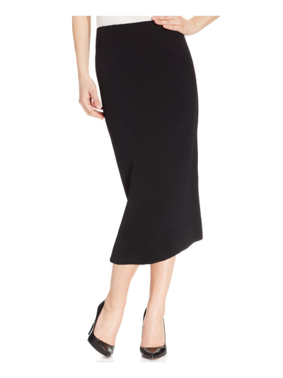 KASPER Womens Black Slitted Below The Knee Wear To Work Pencil Skirt 18