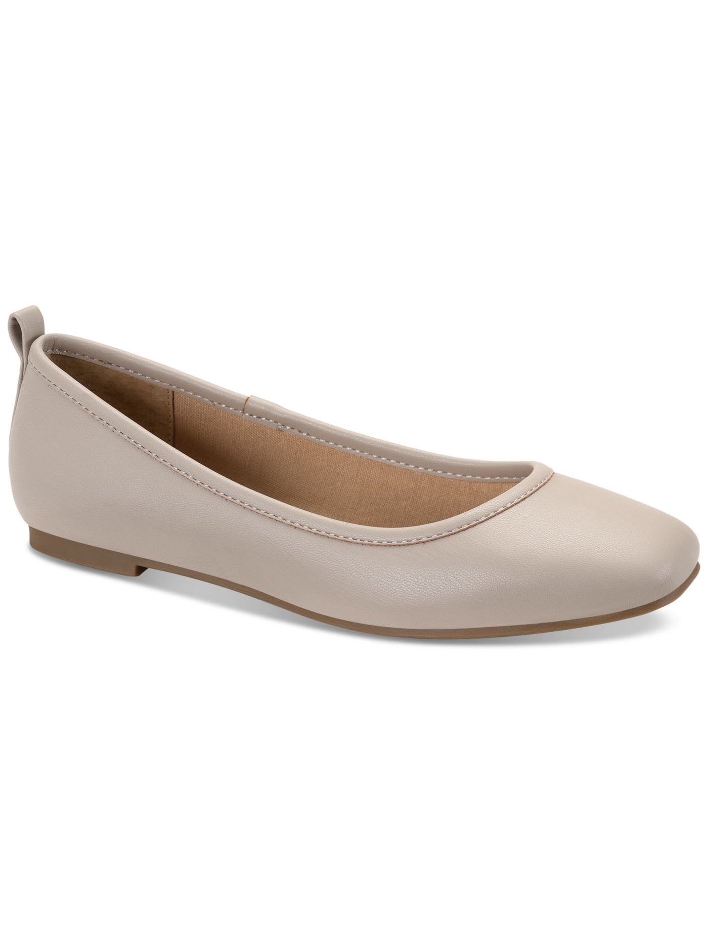 SUN STONE Womens Beige Back Pull-Tab Flex Cushioned Avvery Square Toe Slip On Ballet Flats 11 M