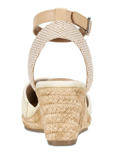 STYLE & COMPANY Womens Beige Cushioned Ankle Strap Mailena Round Toe Wedge Buckle Espadrille Shoes 8.5 M