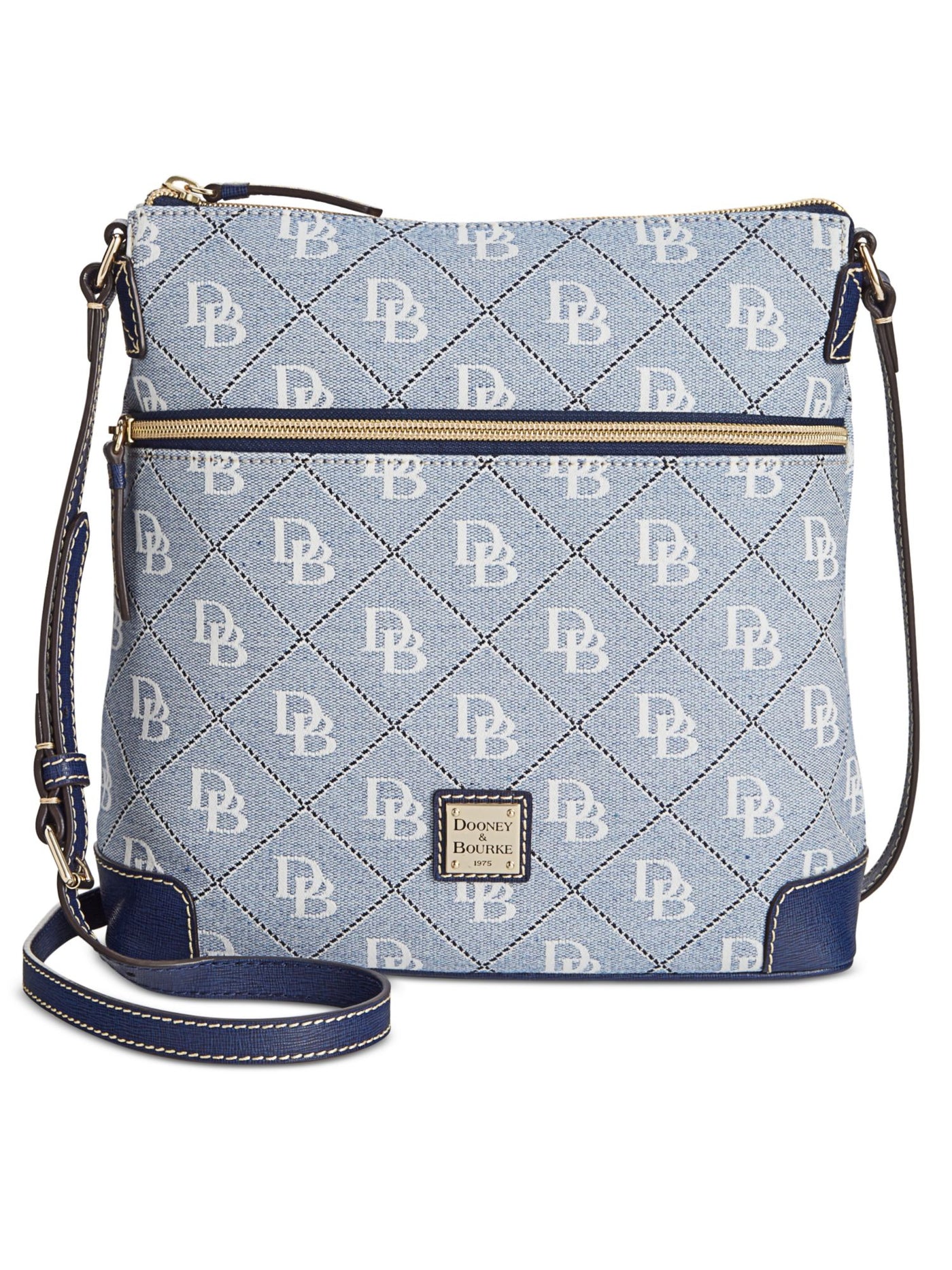 DOONEY & BOURKE Women's Gray Hm264 Logo Adjustable Strap Crossbody Handbag Purse