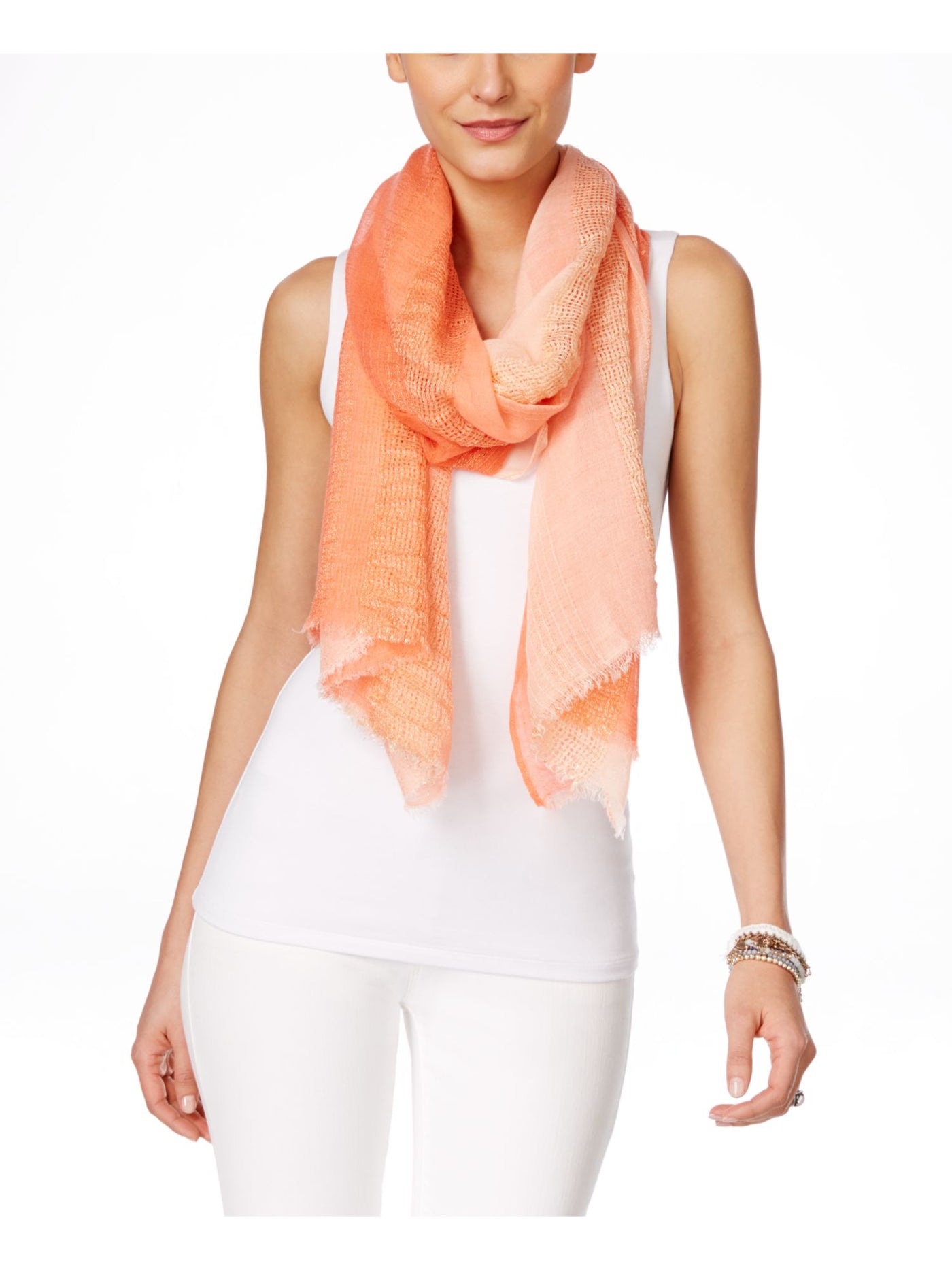 INC Coral Lightweight Scarf