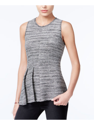 RACHEL ROY Womens Gray Sleeveless Jewel Neck Top Size: S