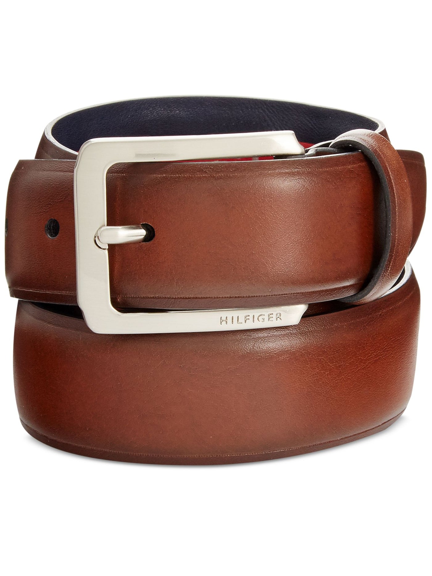 TOMMY HILFIGER Mens Brown Logo Leather Casual Belt 42