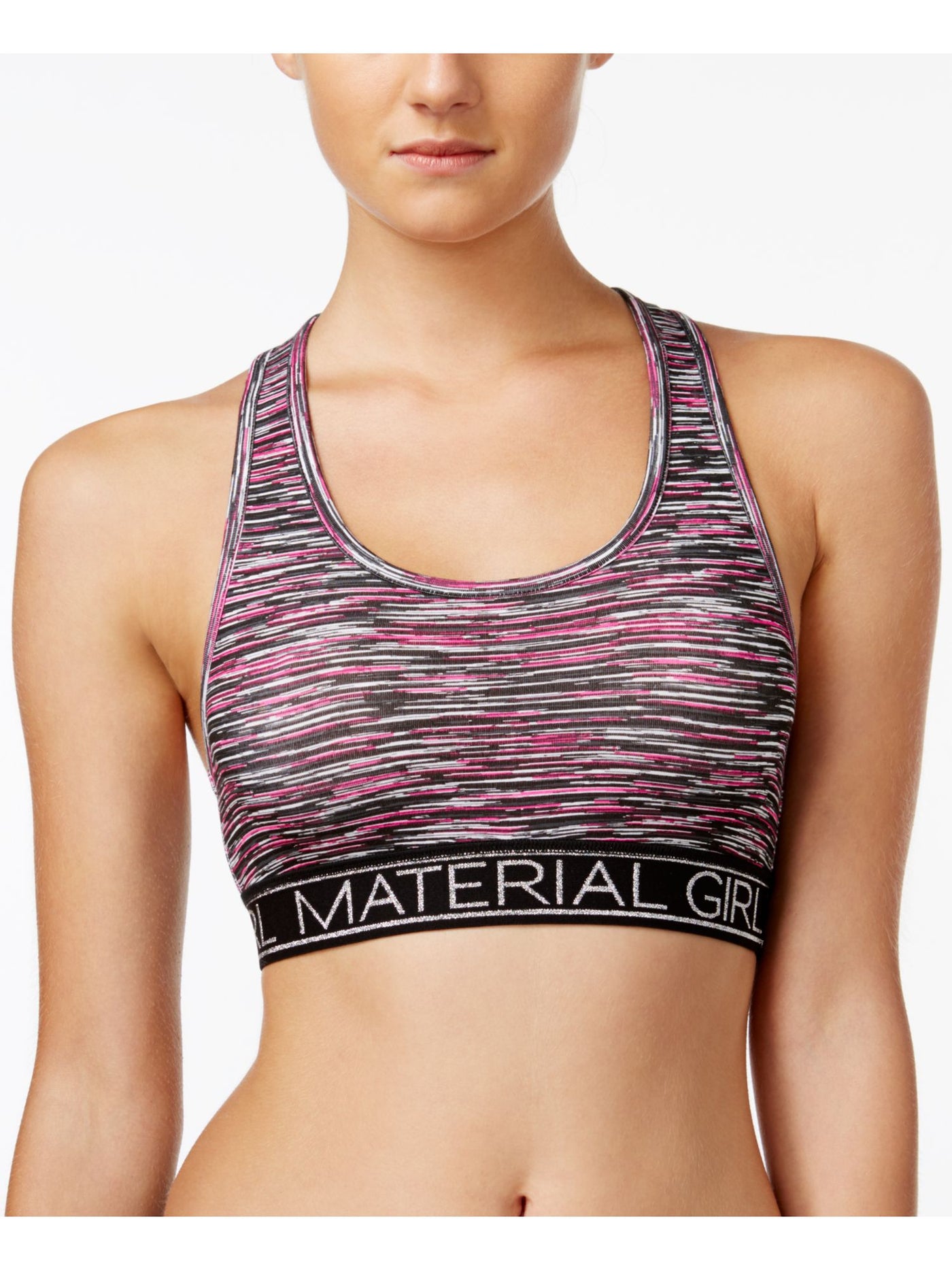 MATERIAL GIRL ACTIVE Intimates Pink Cotton Blend Low Impact Sports Bra Juniors M