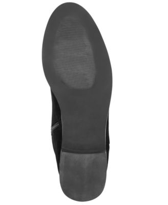 REACTION KENNETH COLE Womens Black Slouched Stretch Wind-y Round Toe Block Heel Boots Shoes M