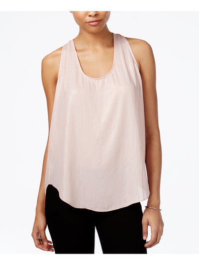 RACHEL ROY Womens Pink Tie Sleeveless Jewel Neck Hi-Lo Hi-Lo Top Size: M