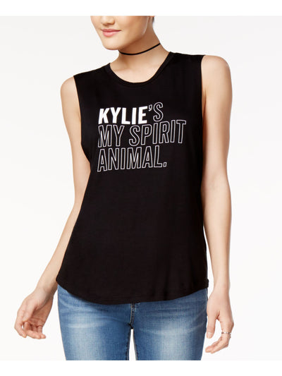 IMPULSE Womens Black Kylies Sleeveless Jewel Neck Hi-Lo Top Size: XS