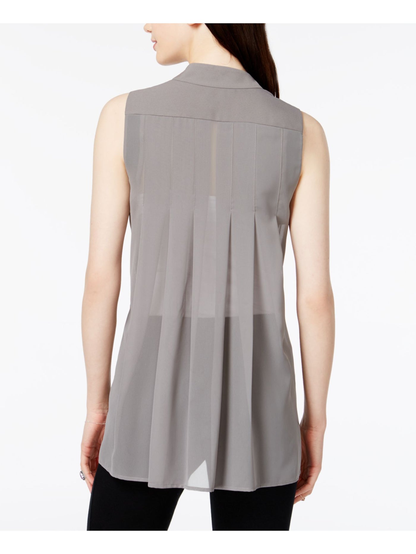 BAR III Womens Gray Sleeveless Open Front Top XXS