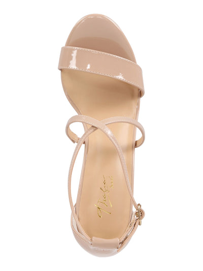 THALIA SODI Womens Beige Strappy Cushioned Darria Round Toe Stiletto Buckle Heeled Sandal 10 M