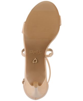 THALIA SODI Womens Beige Strappy Cushioned Darria Round Toe Stiletto Buckle Heeled M