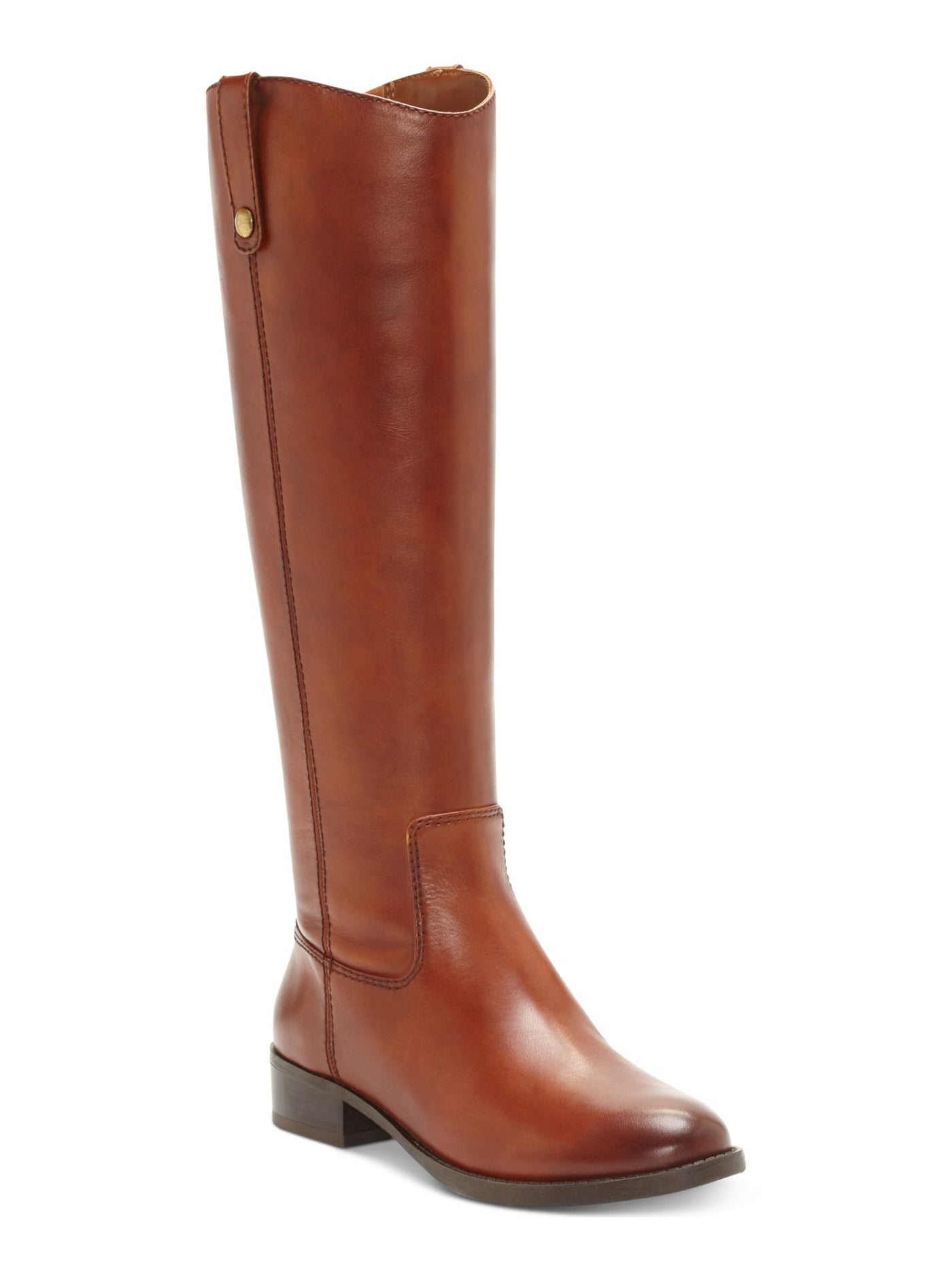 INC Womens Brown Goring Fawne Round Toe Block Heel Zip-Up Leather Riding Boot 7 M