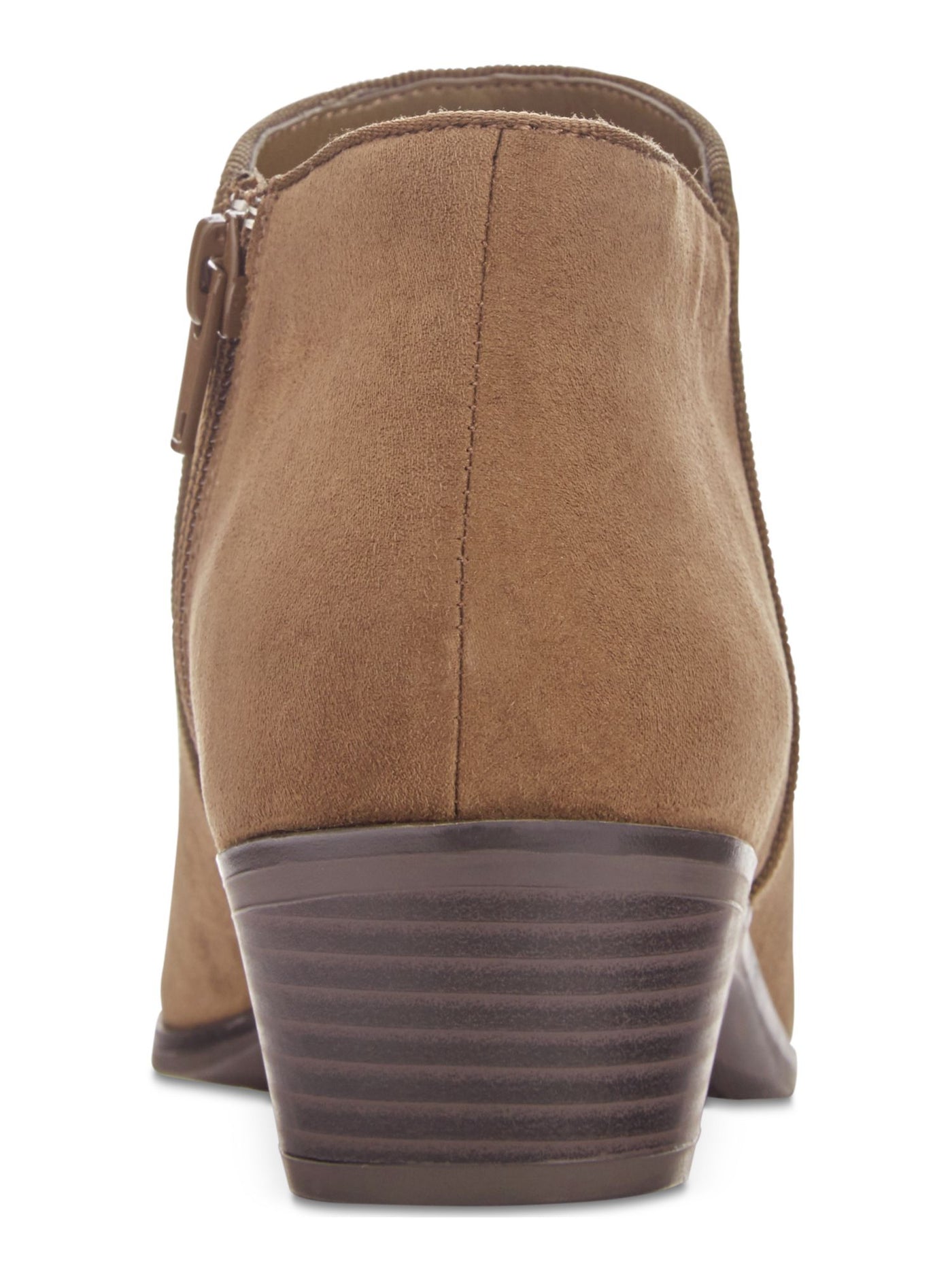 STYLE & COMPANY Womens Beige Cushioned Wileyy Almond Toe Block Heel Zip-Up Booties 5 M