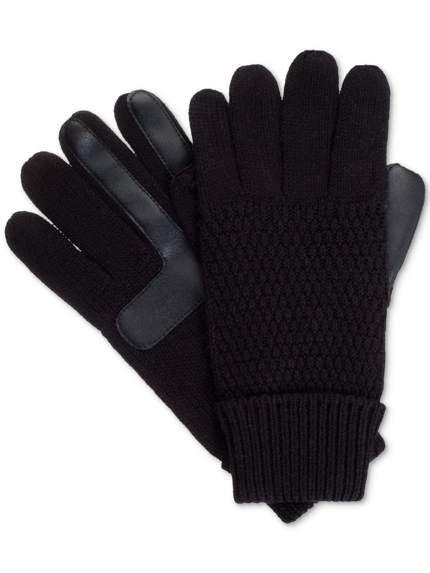 Isotoner Womens Black Slip On Touchscreen Compatible Winter Cold Weather Gloves