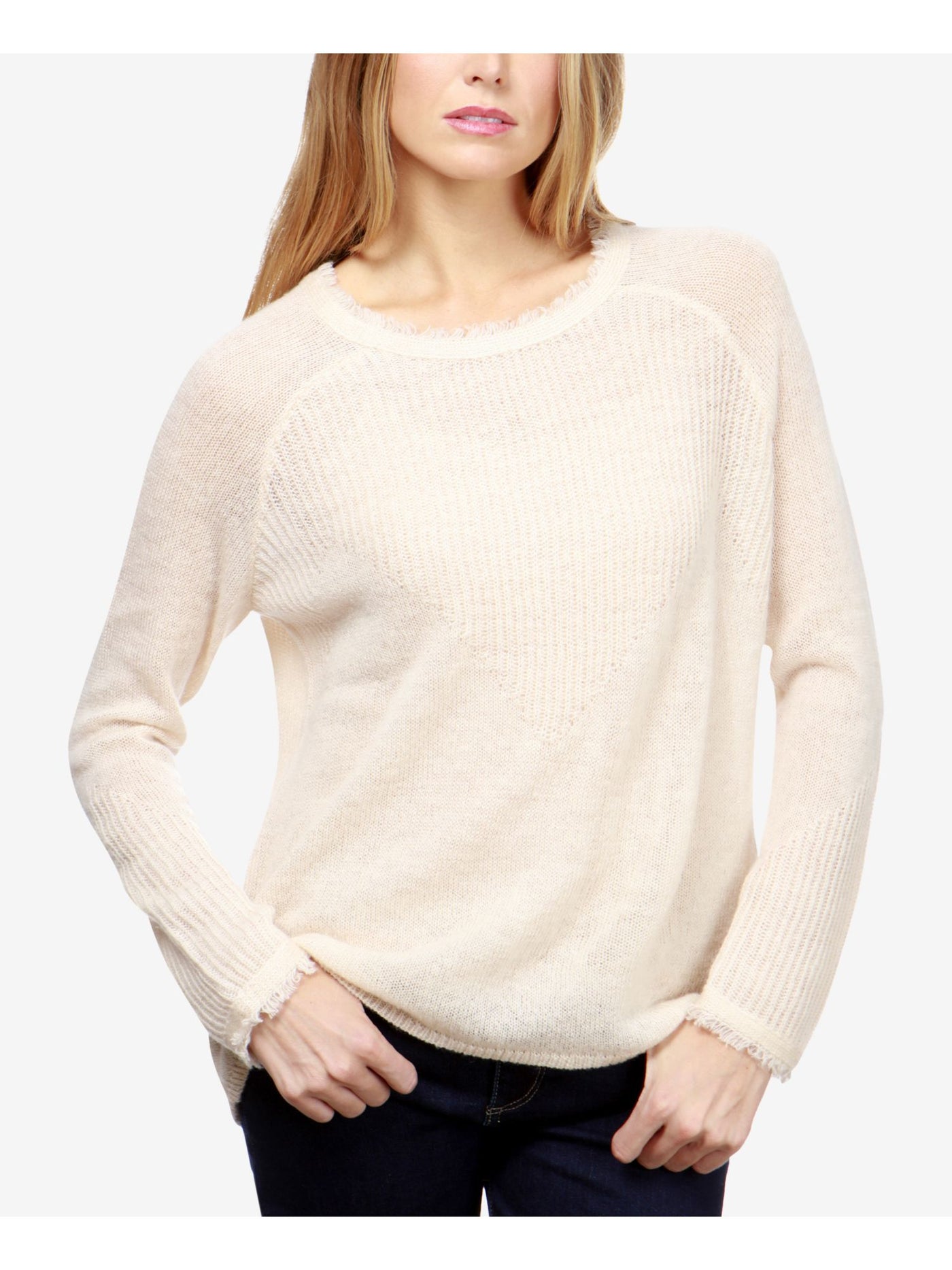 LUCKY BRAND Womens Beige Long Sleeve Jewel Neck Top XL