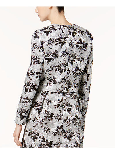 NINE WEST Womens Silver Floral Jacquard Blazer Jacket 8