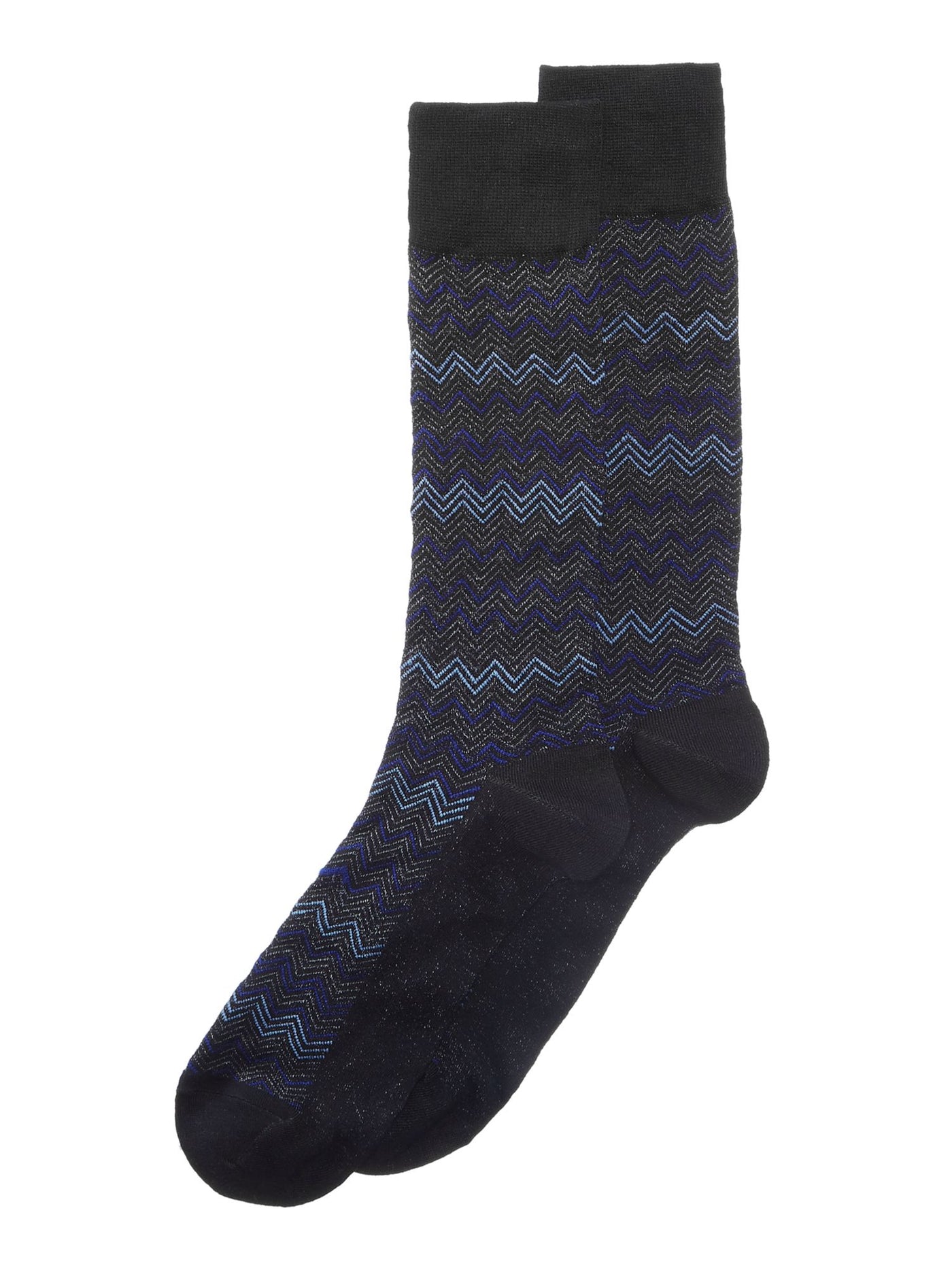 PERRY ELLIS Mens New Cobalt Blue Chevron Breathable Comfort Moisture Wicking Cushioned Dress Crew Socks 7-12