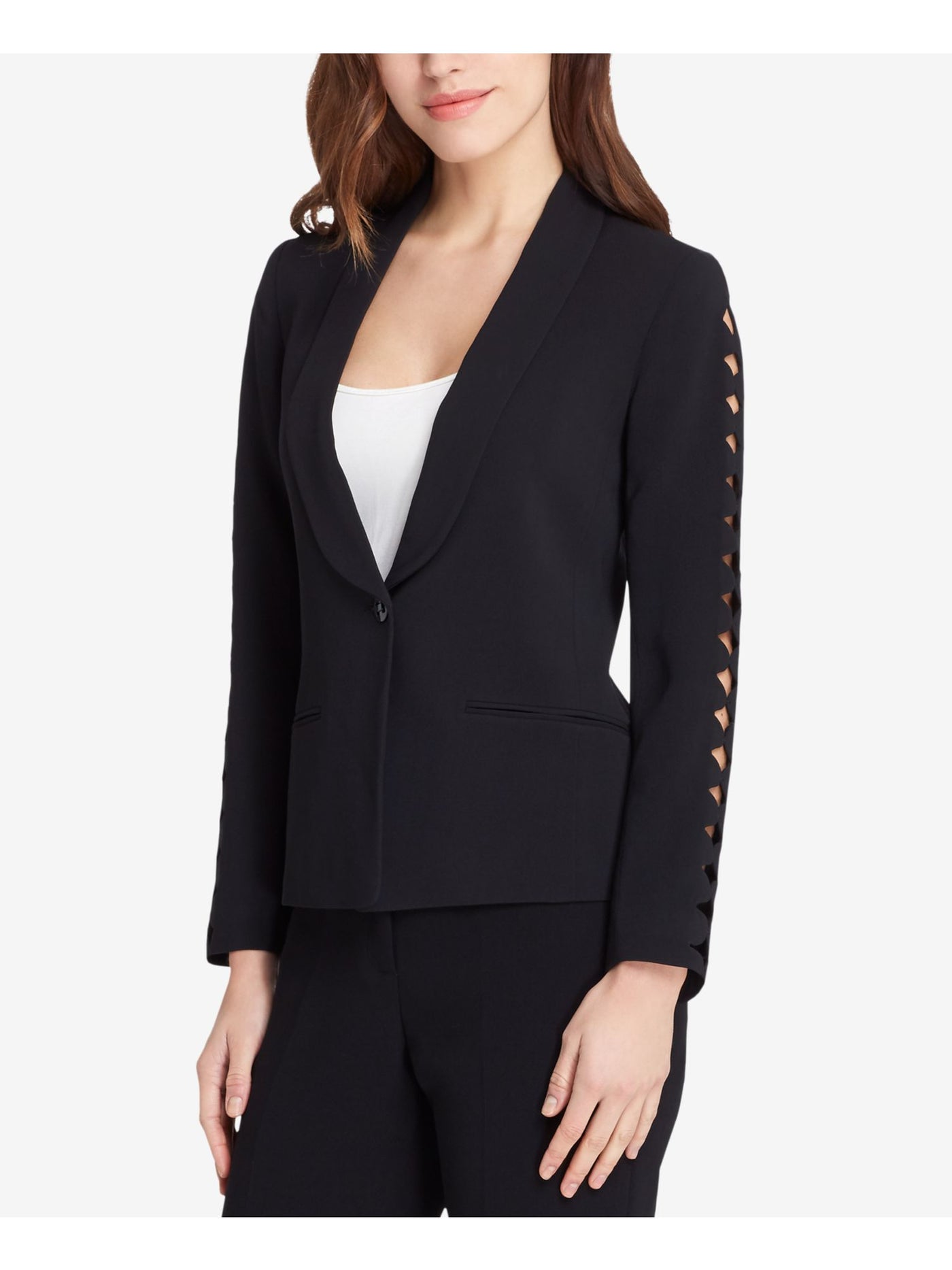 TAHARI Womens Black Wear To Work Blazer Jacket 2