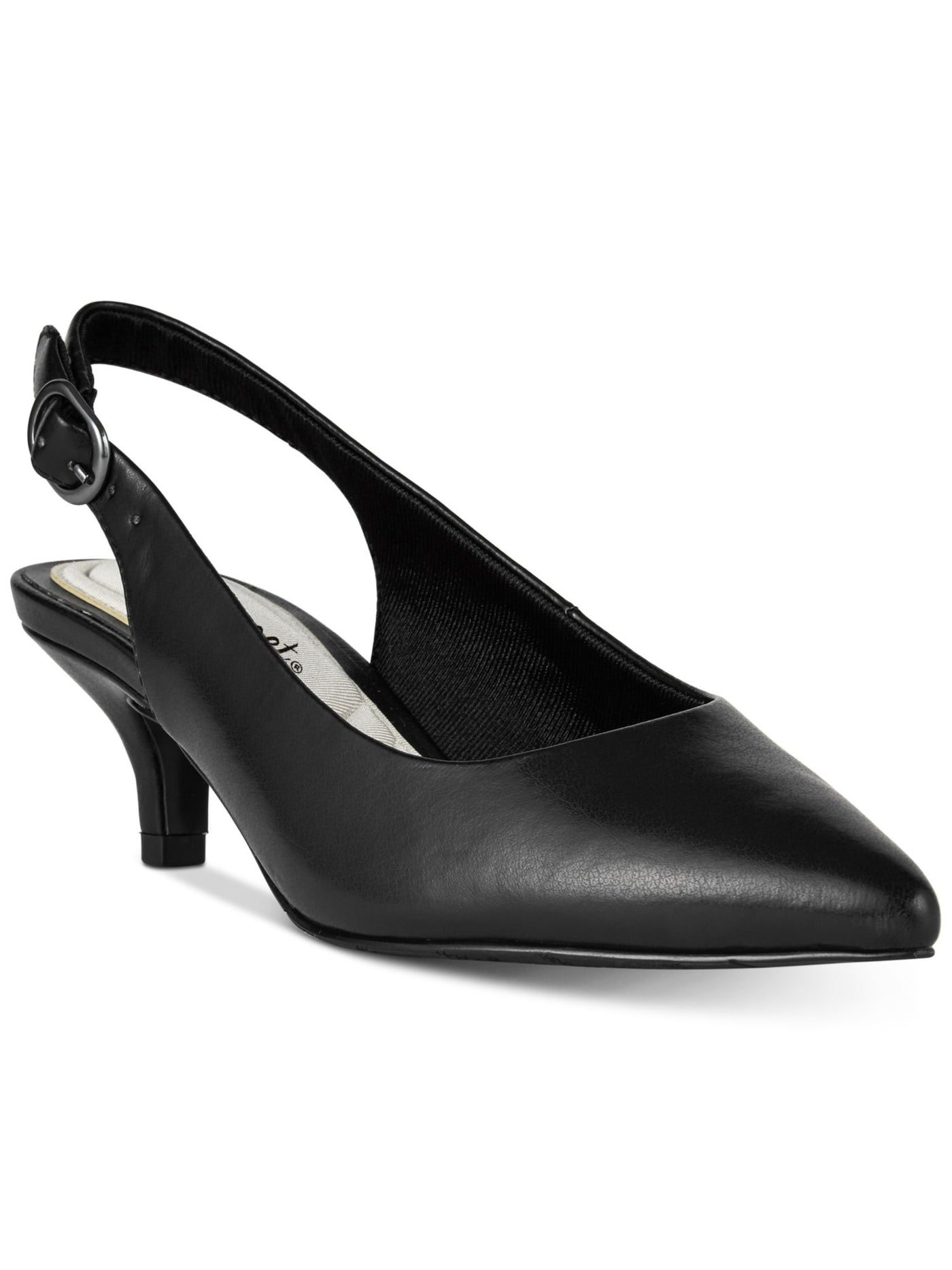 EASY STREET Women's Black Faye Padded Adjustable Stretch Gore Slingback