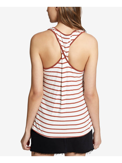 SANCTUARY Womens White Twist Back Striped Sleeveless Scoop Neck Tank Top XS