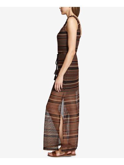 SANCTUARY Womens Brown Striped Sleeveless Scoop Neck Maxi Cocktail Dress XS