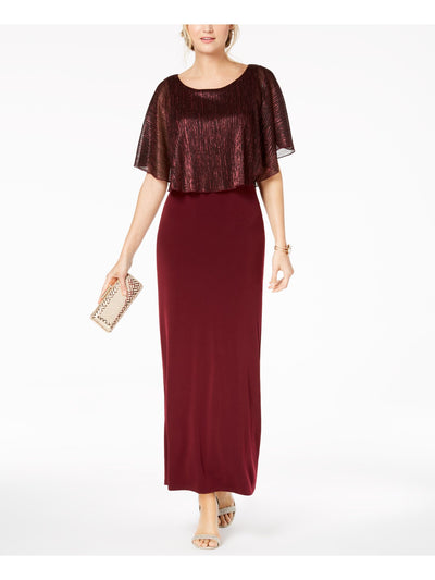 CONNECTED APPAREL Womens Burgundy Short Sleeve Maxi Dress 8