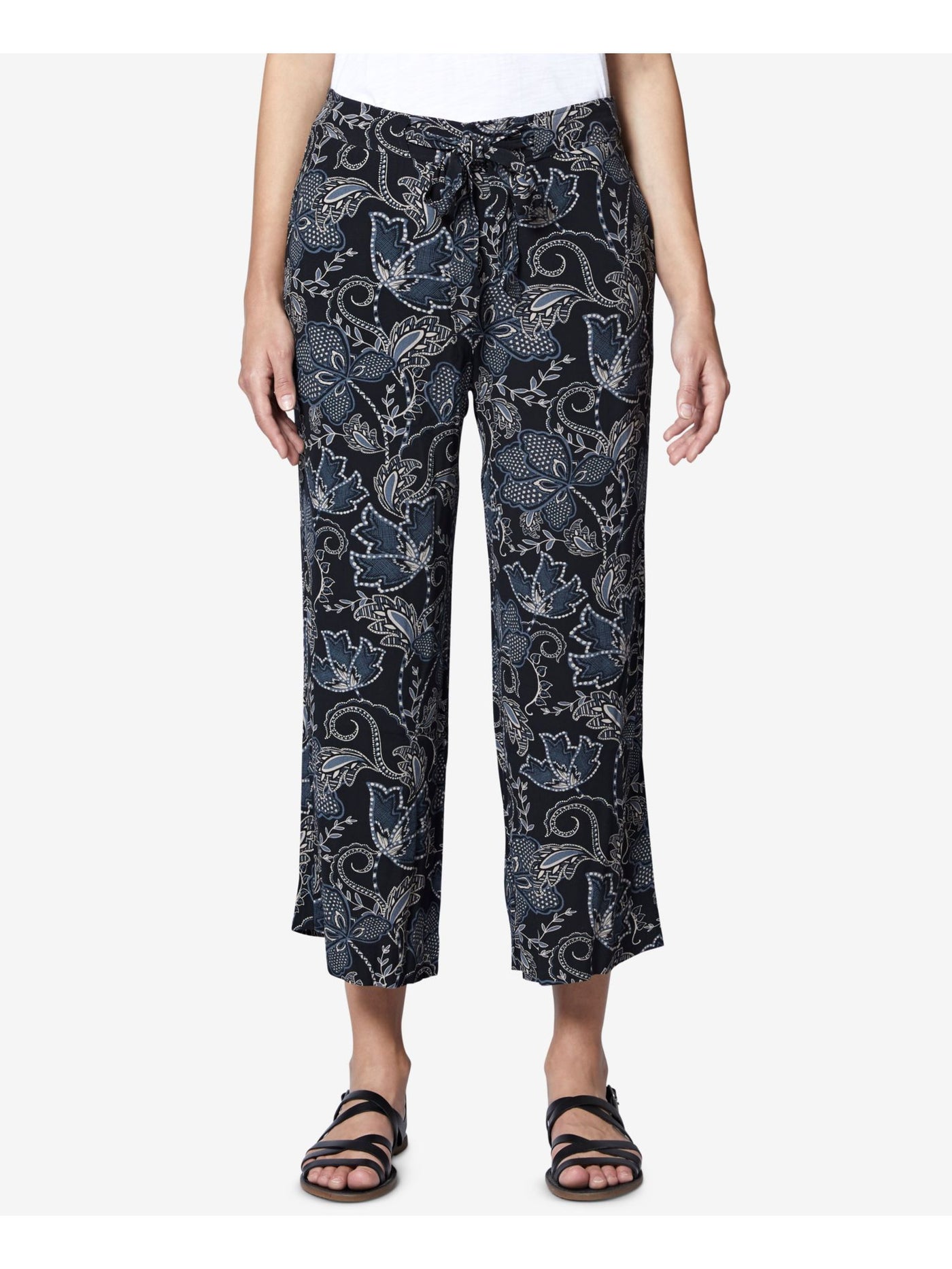 SANCTUARY Womens Black Wide Leg Printed Pants 25 Waist