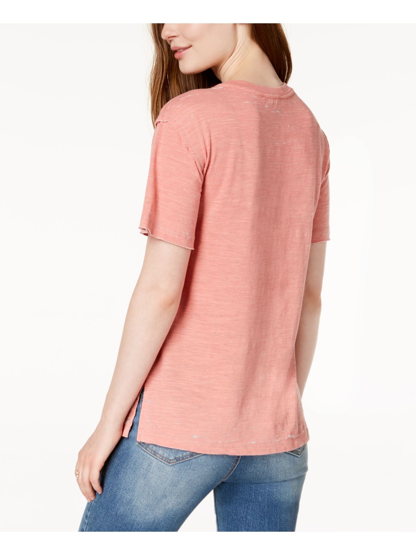 LUCKY BRAND Womens Coral Choker Short Sleeve V Neck T-Shirt XL