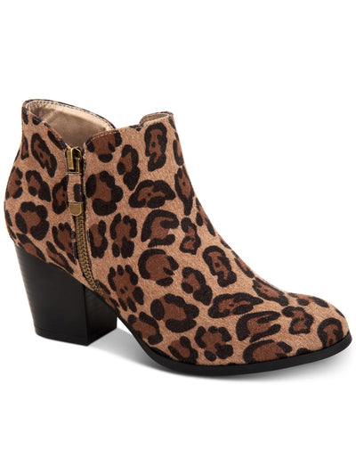 STYLE & COMPANY Womens Brown Masrinaa Almond Toe Block Heel Zip-Up Booties 7.5 M