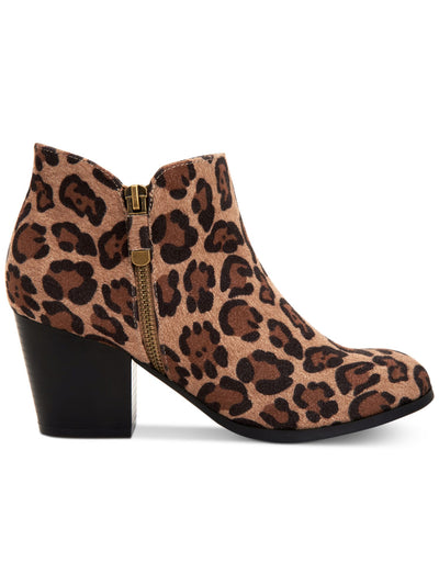 STYLE & COMPANY Womens Brown Masrinaa Almond Toe Block Heel Zip-Up Booties 7.5 M