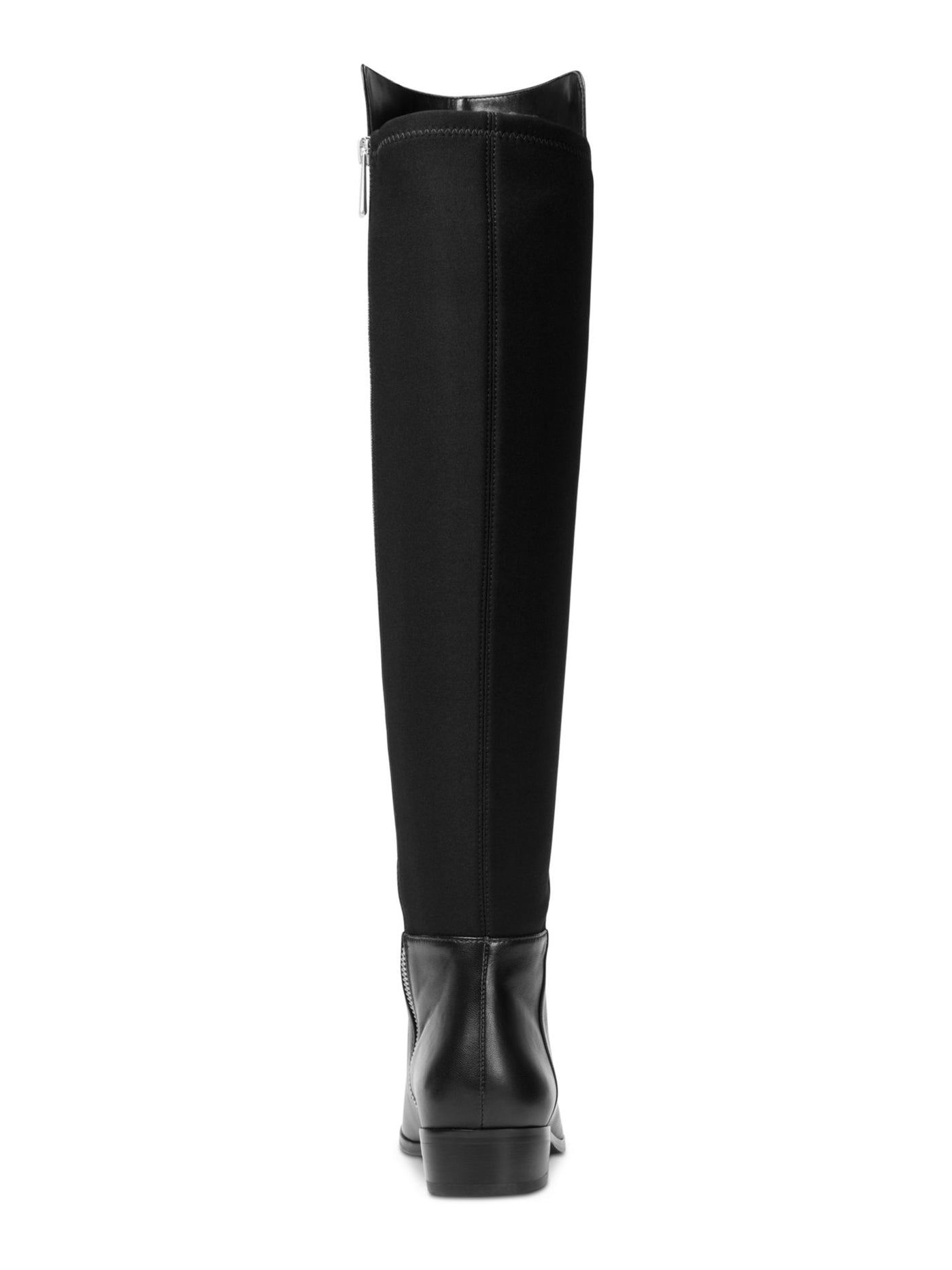 MICHAEL MICHAEL KORS Womens Black Asymmetrical Cushioned Stretch Bromley Round Toe Block Heel Lace-Up Riding Boot 5
