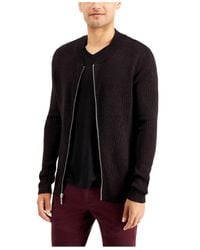 INC Mens Black Full Zip Cardigan Sweater L