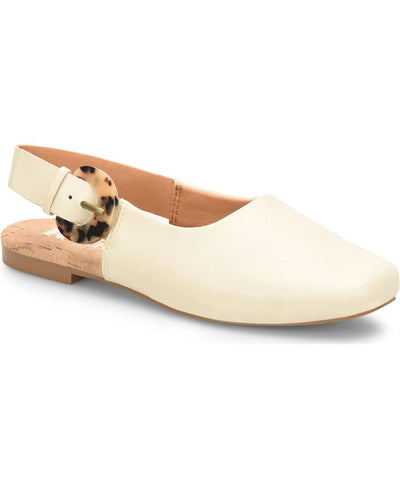 KORKS Womens Ivory Adjustable Lightweight Blush Round Toe Buckle Slingback 6.5 M
