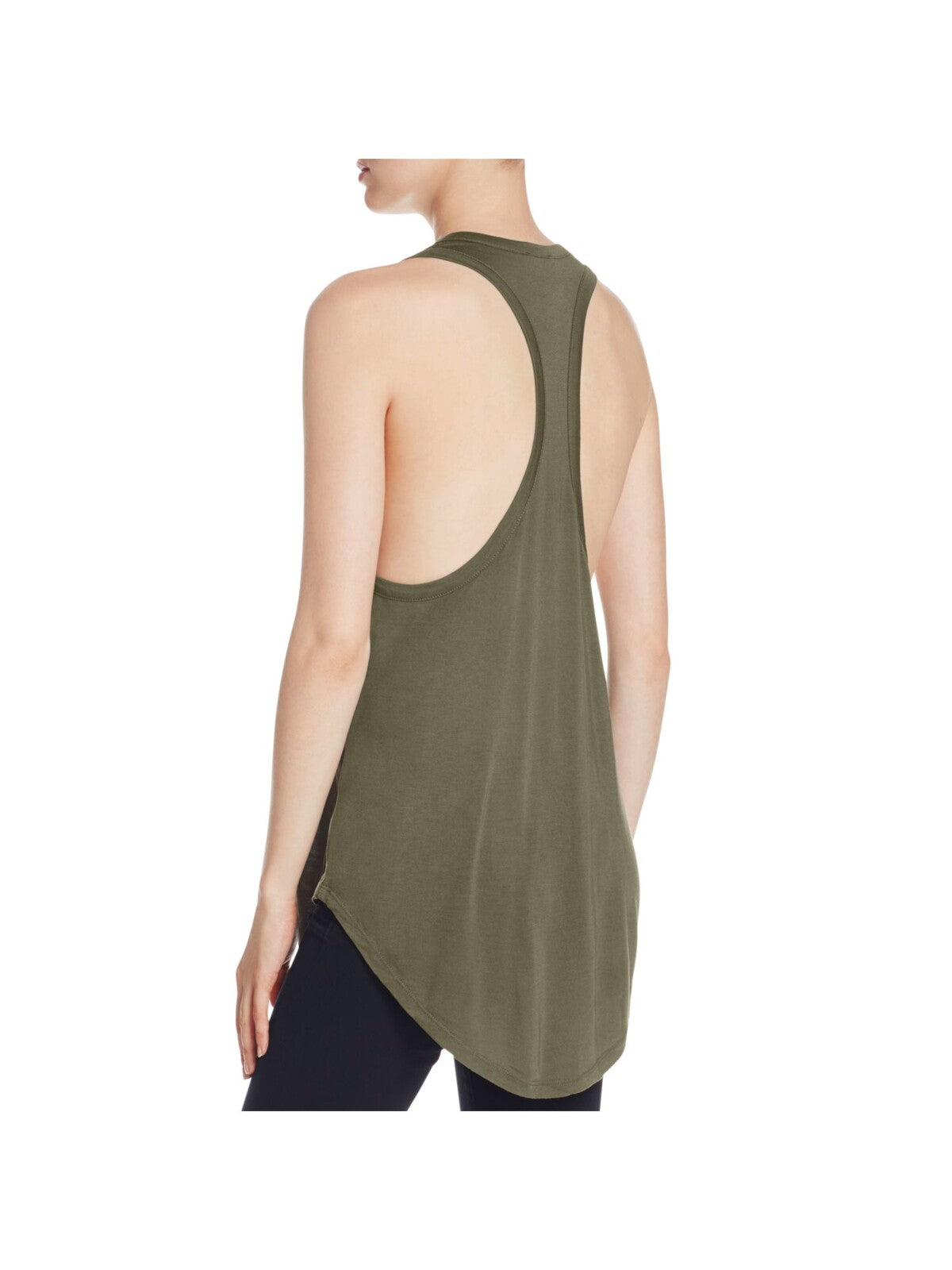 HAUTE HIPPIE Womens Green Stretch Graphic Sleeveless Scoop Neck Tank Top XS