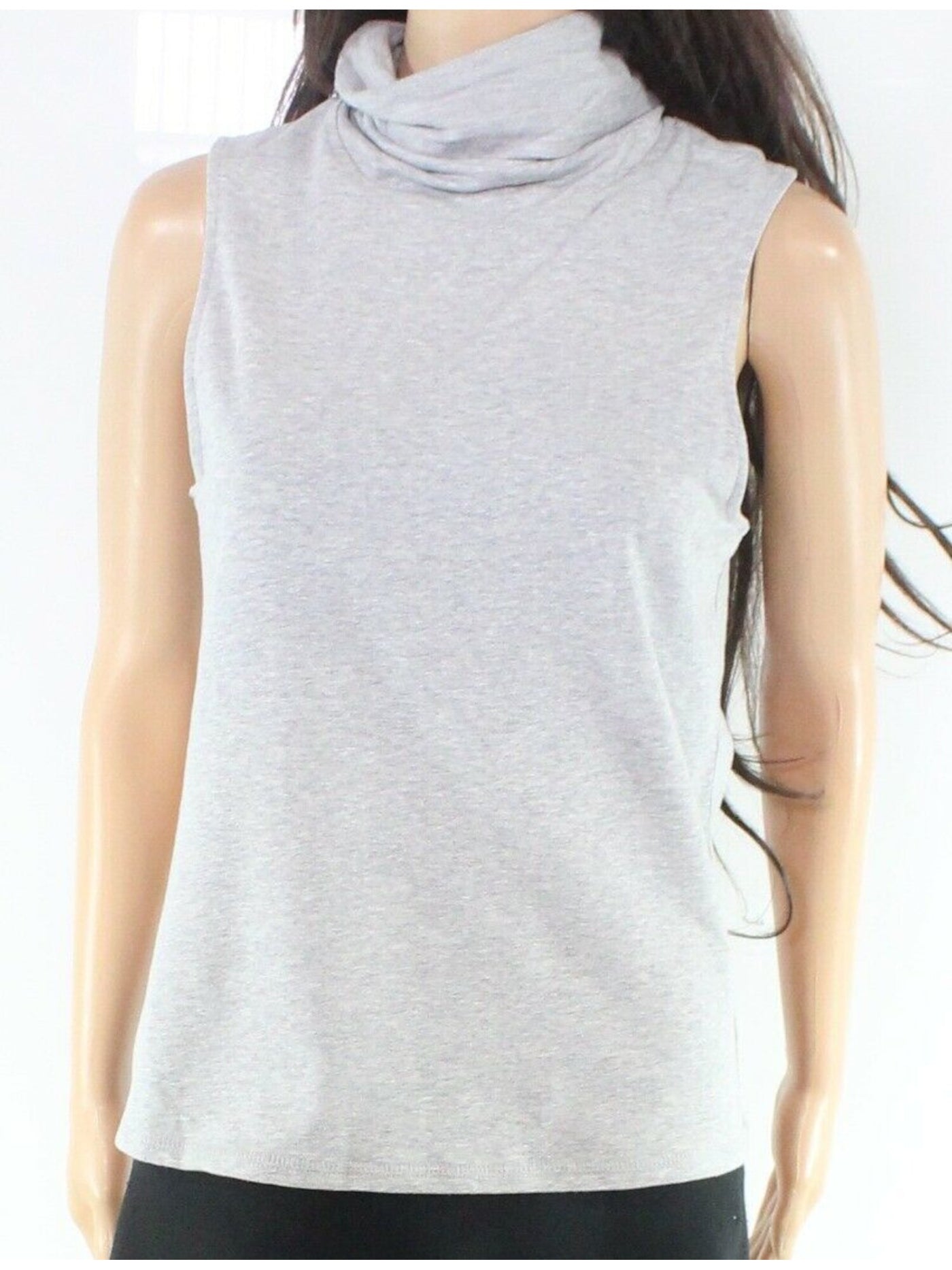 BAM BY BETSY & ADAM Womens Gray Cotton Blend Built-in Mask Sleeveless Scoop Neck Tank Top XS