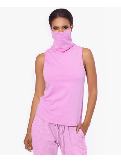 BAM BY BETSY & ADAM Womens Pink High Neckline With Built-in Mask Scoop Neck Wear To Work Top XS