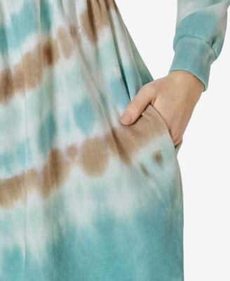 ULTRA FLIRT Womens Tie Dye Long Sleeve Mock Neck Short Dress